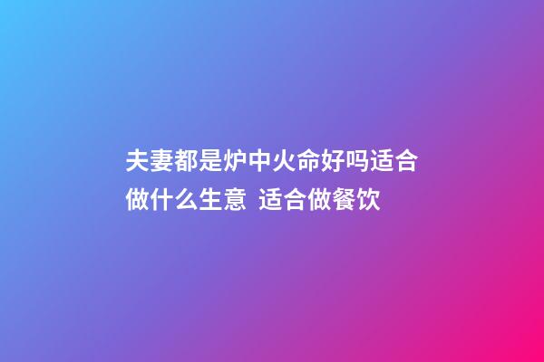 夫妻都是炉中火命好吗适合做什么生意  适合做餐饮